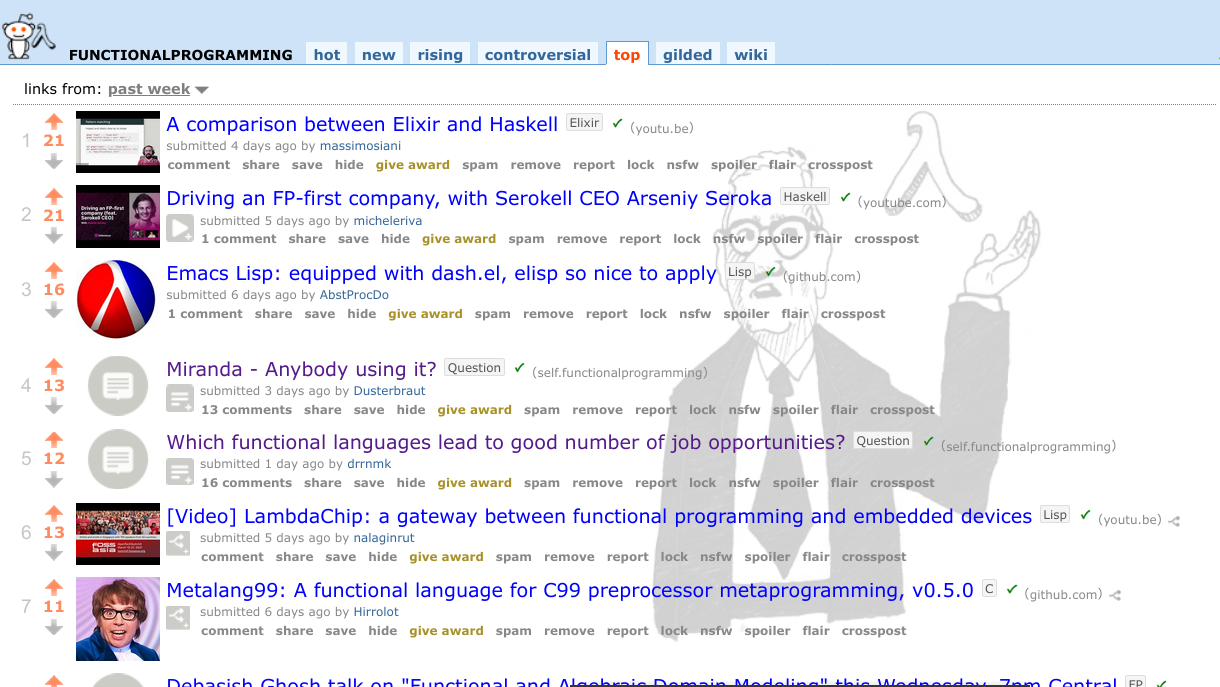 Screenshot of the subreddit community with image in the background